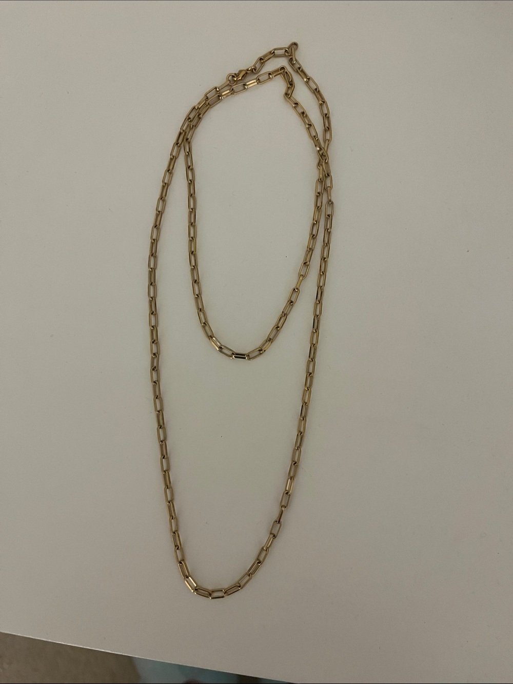 Gold Paperclip Chain Necklace - Women's Jewelry